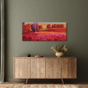 Tablou - Peisaj roșu (120x50 cm)