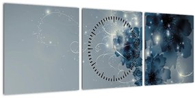 Tablou - Flori delicate (cu ceas) (90x30 cm)