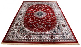 Covor clasic burgundia Isfahan 200x300 covor poliester mecanic pentru living sau dormitor
