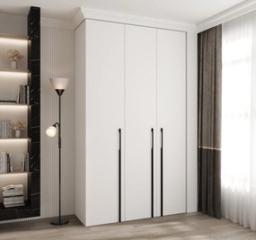 Dulap de haine 140 cm Carmela 40-3 (alb + Negru). 1126605