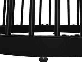 Masă rotundă pentru 4 persoane, Culoare naturală+Negru | Aosom Romania