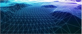 Tablou - Munți în model de calculator (120x50 cm)