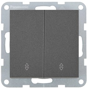 Intrerupator dublu cap scara 10A, IP20, Grafit, Panasonic Karre Plus 55