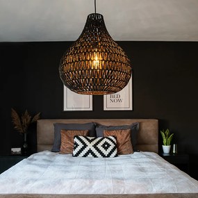 Lampă suspendată retro neagră 45 cm - Lina Drop