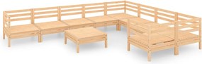 vidaXL Set mobilier de grădină, 10 piese, lemn masiv de pin