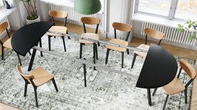 Mazzoni VITO Negru Mat/picioare negre - MASĂ MARE ROTUNDĂ Ø110 EXTENSIBILĂ PÂNĂ LA 310 cm CU PICIOARE Y LOFT/INDUSTRIALĂ