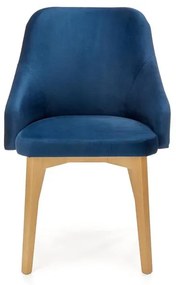 Scaun Toledo 2 velvet bleumarin/stejar miere Monolith 77