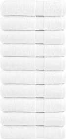 vidaXL Prosoape mâini premium, SOLUND 10 buc alb 50x100cm 600gsm