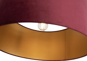 Lampă de podea neagră reglabilă cu abajur roșu și interior auriu 50cm - Editor