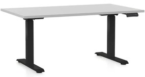 Masa inaltime reglabila OfficeTech D, 120 x 80 cm, bază neagră, gri deschis
