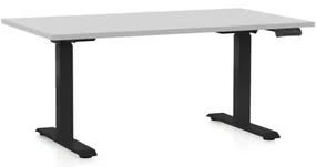 Masa inaltime reglabila OfficeTech D, 120 x 80 cm, bază neagră, gri deschis