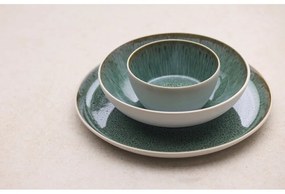 Farfurie albă/verde din gresie ø 27 cm Gastro White/Green – Bitz