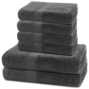 Set prosoape DecoKing Marina charcoal, 4 buc. 50 x 100 cm, 2 buc. 70 x 140 cm