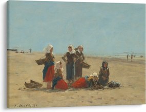 Tablou - Eugène Boudin, Women on the Beach at Berck, reproducere (70x50 cm)