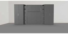 Set pat rabatabil dublu (150X200), 2 dulapuri Acordeon (100 cm) si 2 minibiblioteci cross - NOVA BIG WARDROBE SET
