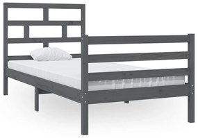 3101270 vidaXL Cadru de pat,gri, 90x200 cm, lemn masiv de pin