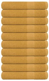 vidaXL Prosoape saună 10 buc Aur 80x200 cm 360 g/m² 100% bumbac