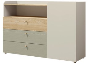 Comodă Yoda 8 (bej deschis + stejar uleios + eucaliptus). 1087373