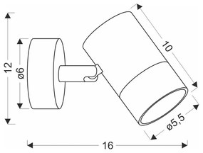 Aplică de perete neagră/aurie Tobi – Candellux Lighting