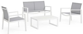 Set mobilier de grădină alb din aluminiu pentru 4 persoane Kallen – Bizzotto