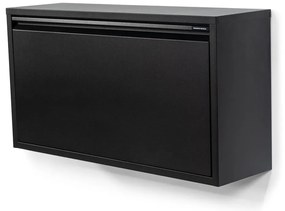 Pantofar negru cu deschidere înclinată/suspendat din metal 75x41x22 cm Billy – Spinder Design