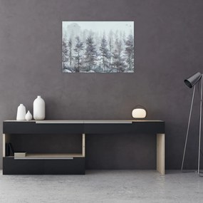 Tablou - Pădurea de pini II., aquarel (70x50 cm)