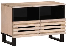 vidaXL Dulap TV, alb, 70x34x46 cm, lemn masiv mango