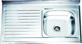 Chiuveta inox Inter Ceramic cu o cuva si picurator stanga finisaj inox lucios 100x60 cm