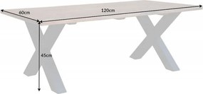 Masuta design industrial vintage Mammut X 120cm, salcam