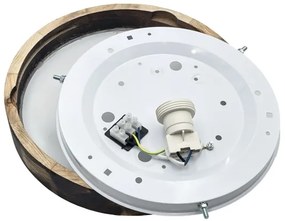 Plafonieră OAK SMOKY SLIM, 1xE27/15W/230V, Ø 27 cm, stejar/maro închis