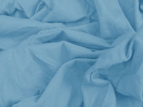 Cearsaf jersey pentru patut copii albastru deschis 70 x 140 cm