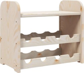 vidaXL Suport vinuri cu raft superior, 43x25x37 cm, lemn masiv de pin