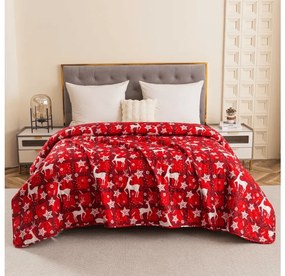 Cuvertura de pat cu model VELVET CHRISTMAS, rosu Dimensiune: 220 x 240 cm