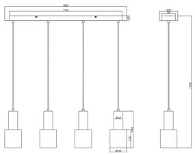 Lustră pe cablu WAILER 4xGU10/5W/230V gri Trio