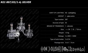 Aplica 3 brate cristal Bohemia N21 007/03/1-A