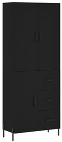 3195908 vidaXL Dulap înalt, negru, 69,5x34x180 cm, lemn compozit