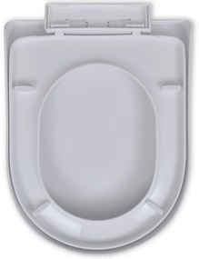 Capac WC cu inchidere silentioasa, alb, patrat 1, Alb, Patrat