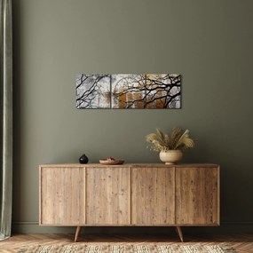 Tablou - Siluetă copac (cu ceas) (90x30 cm)
