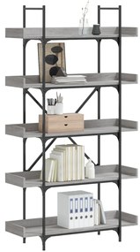 vidaXL Bibliotecă 5 niveluri gri sonoma 100x33x180,5 cm lemn compozit