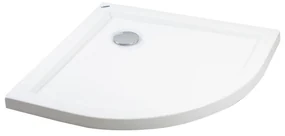 Coria 90x90x5 cm tăviță de duș semicirculară, acrilică, cu sifon inclus