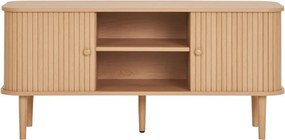Comodă TV în culoare naturală cu aspect de lemn de pin 113x51,5x40 cm Nikko – House Nordic