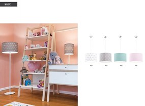 Lustra/Pendul pentru camera copii MAGIC alba cu stele gri