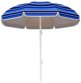 Outsunny Umbrelă de plajă Ø 1,8 m mare umbrelă inclinabilă pliabilă protecție solară UPF50+ ușoară geantă de transport multicolor | Aosom Romania