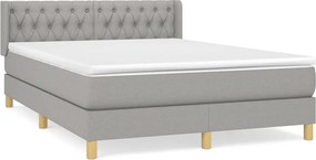 vidaXL Pat continental, gri deschis, 140x200 cm, material textil