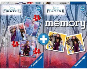 PUZZLE + JOC MEMORY FROZEN, 25/36/49 PIESE - RAVENSBURGER (RVSPC20673)
