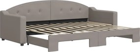 vidaXL Pat de zi cu extensie, gri taupe, 80x200 cm, textil