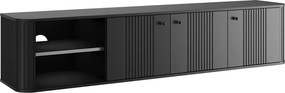 Comodă TV suspendată Vesper 187 cm cu 3 uși - negru / mânere negre
