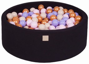 Meowbaby – Piscina rotunda 90x30 cm cu 200 mingi pentru copii –Black