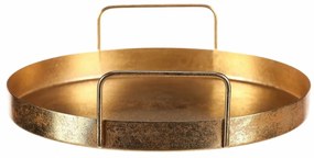 Tava metalică cu mâner, diametru 25 cm, rotundă,aurie