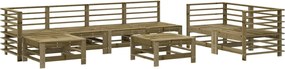 vidaXL Set mobilier relaxare de grădină, 8 piese, lemn de pin tratat